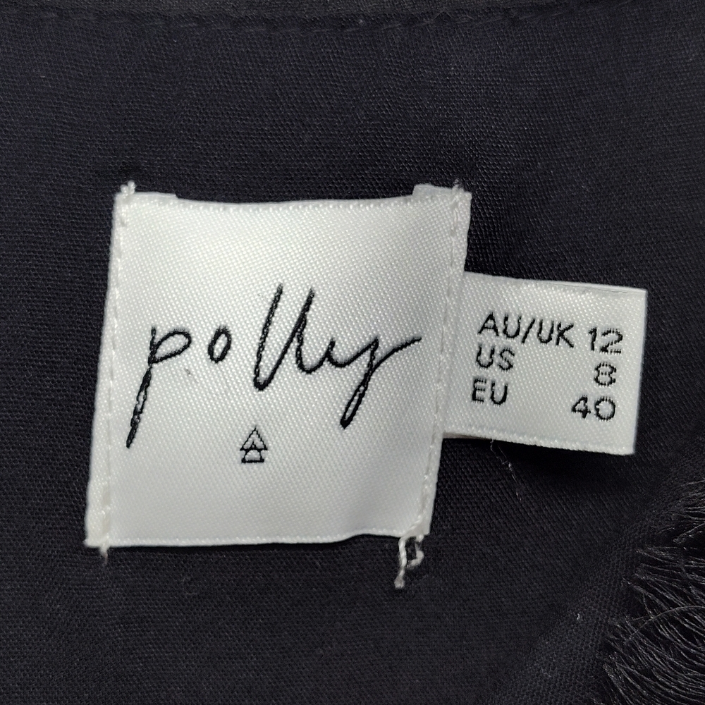 Princess Polly Mini Dress Women Size 8 Black Fringes Sleeveless Slim Fit - Picture 7 of 8
